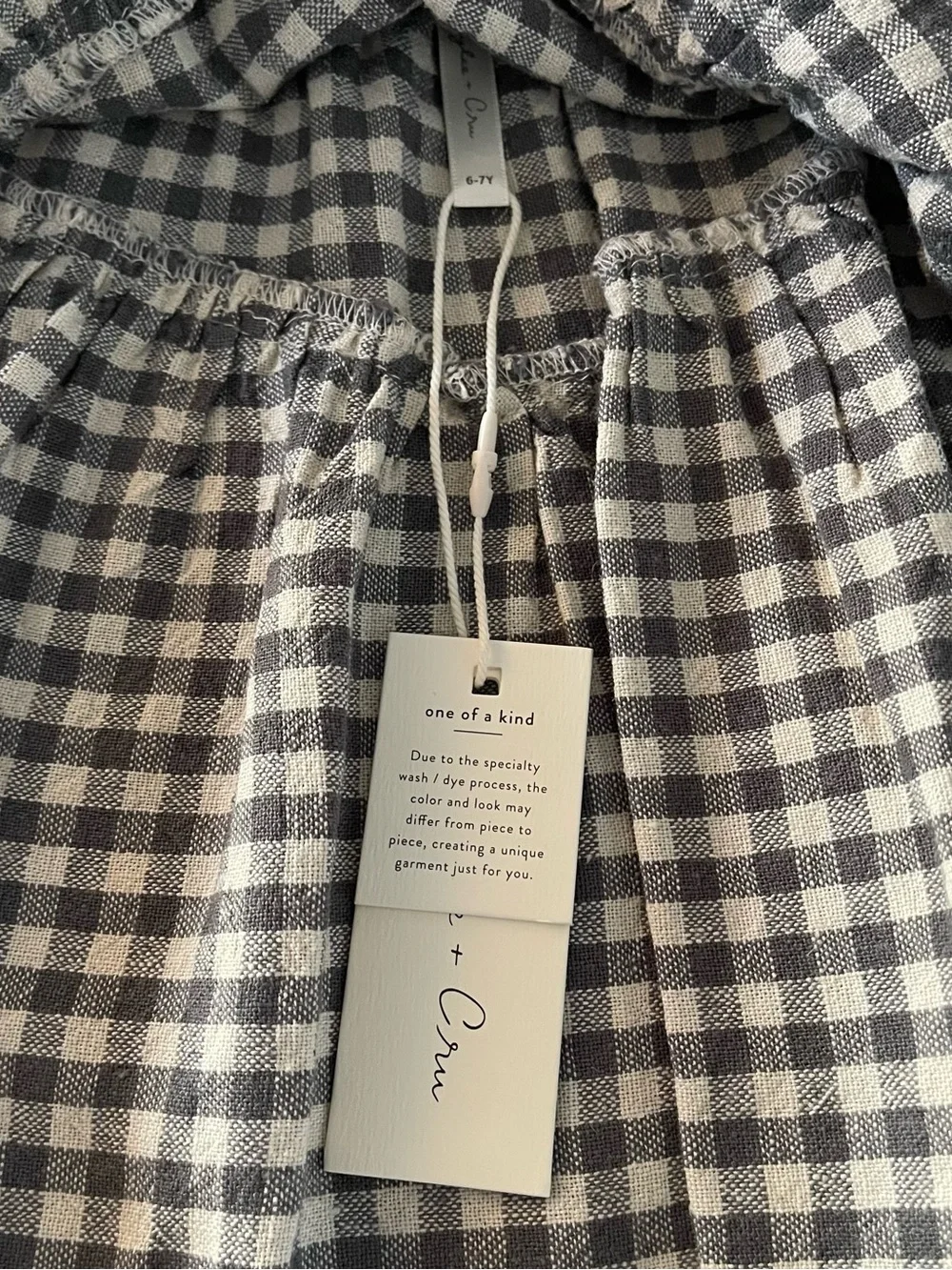 Rylee + Cru Green and White Gingham Top with matching skirt.
